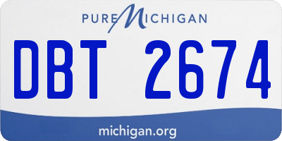 MI license plate DBT2674