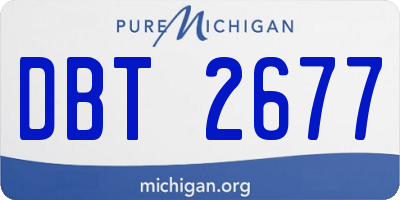 MI license plate DBT2677