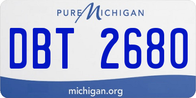 MI license plate DBT2680