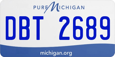 MI license plate DBT2689
