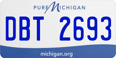 MI license plate DBT2693