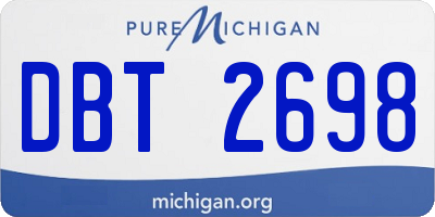 MI license plate DBT2698