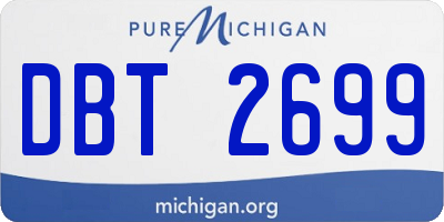 MI license plate DBT2699