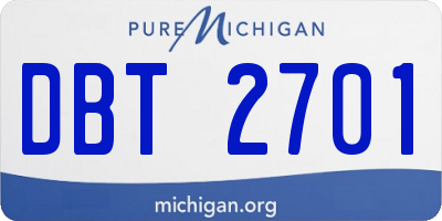 MI license plate DBT2701