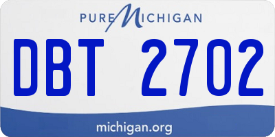 MI license plate DBT2702