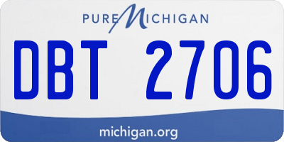 MI license plate DBT2706