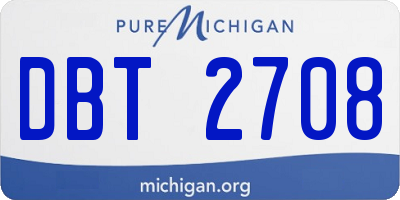 MI license plate DBT2708