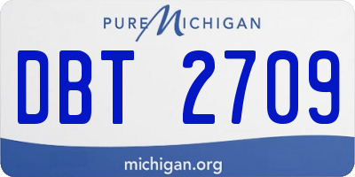 MI license plate DBT2709