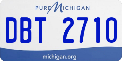 MI license plate DBT2710