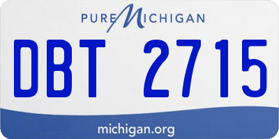 MI license plate DBT2715
