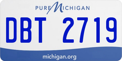 MI license plate DBT2719