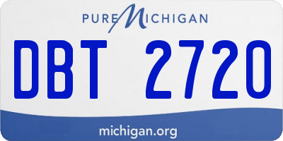 MI license plate DBT2720