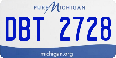 MI license plate DBT2728