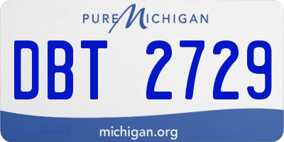 MI license plate DBT2729