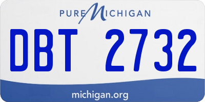MI license plate DBT2732