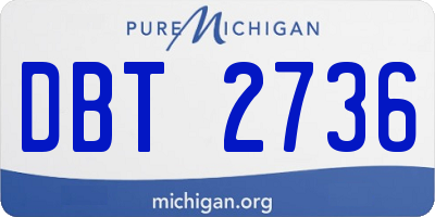 MI license plate DBT2736