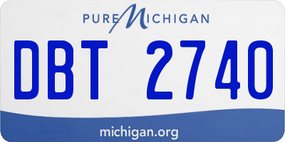 MI license plate DBT2740