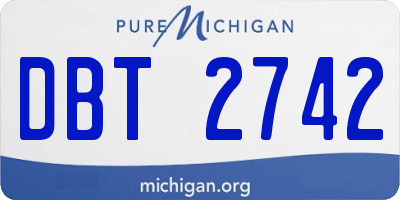MI license plate DBT2742