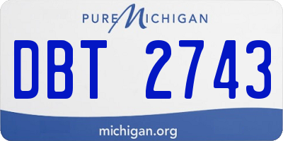 MI license plate DBT2743