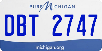 MI license plate DBT2747