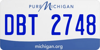 MI license plate DBT2748