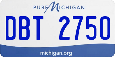 MI license plate DBT2750