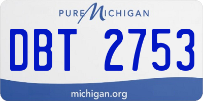 MI license plate DBT2753