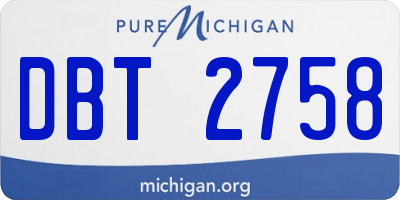 MI license plate DBT2758