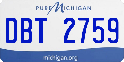 MI license plate DBT2759