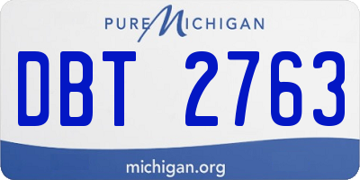 MI license plate DBT2763