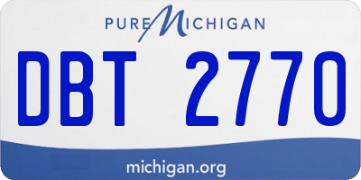 MI license plate DBT2770