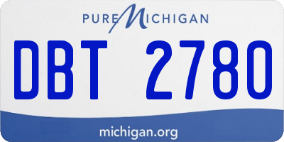 MI license plate DBT2780
