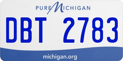 MI license plate DBT2783