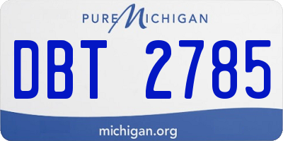 MI license plate DBT2785