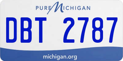 MI license plate DBT2787
