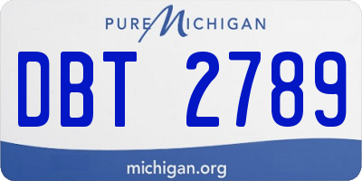 MI license plate DBT2789