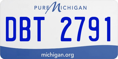 MI license plate DBT2791