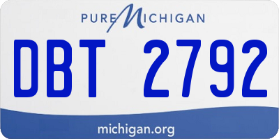 MI license plate DBT2792