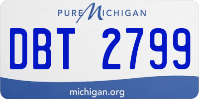 MI license plate DBT2799