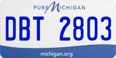 MI license plate DBT2803