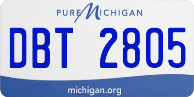 MI license plate DBT2805