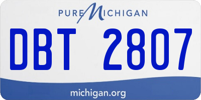 MI license plate DBT2807