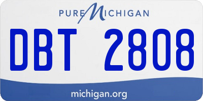MI license plate DBT2808