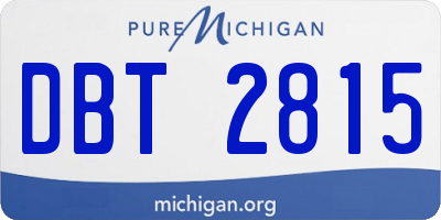 MI license plate DBT2815