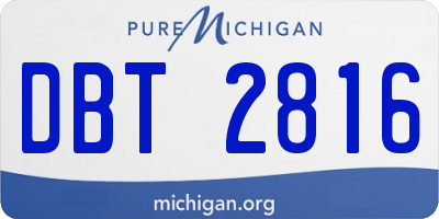 MI license plate DBT2816