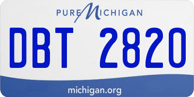 MI license plate DBT2820