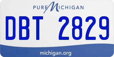 MI license plate DBT2829