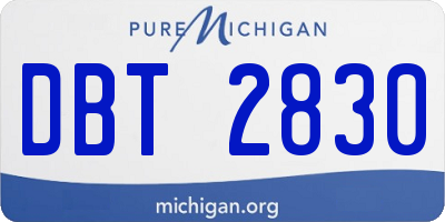 MI license plate DBT2830