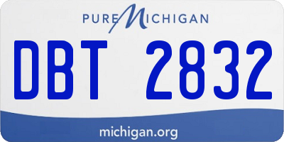 MI license plate DBT2832