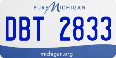 MI license plate DBT2833